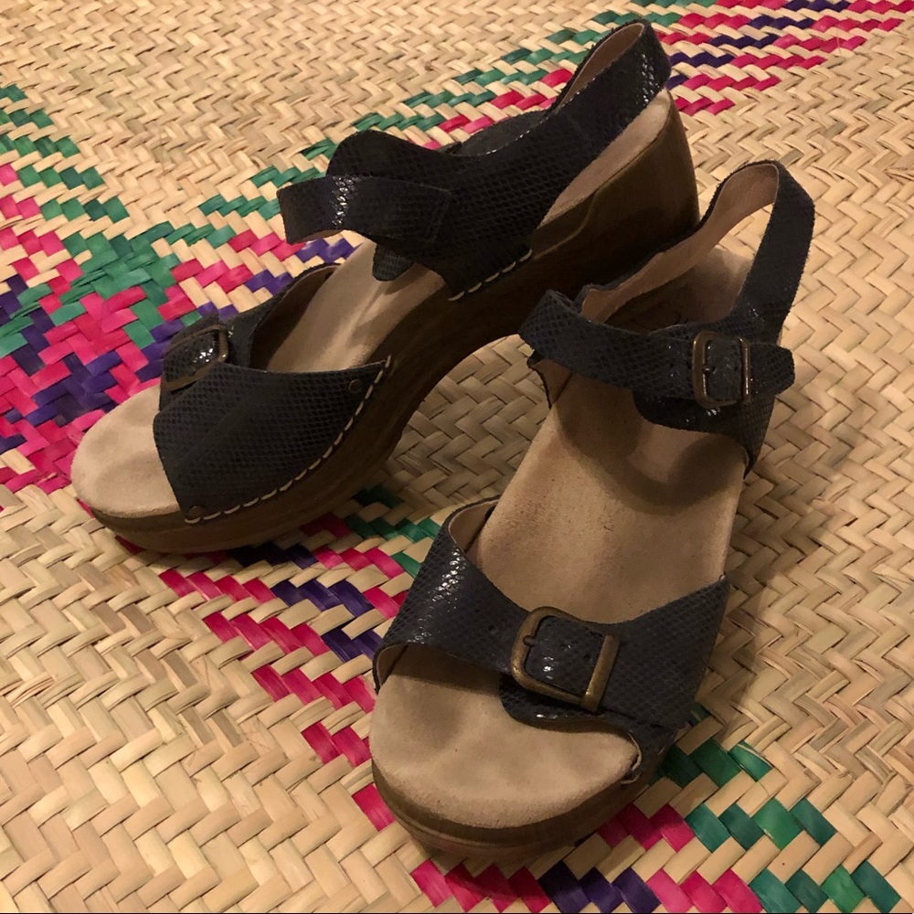 Sanita leather clog platform sandals